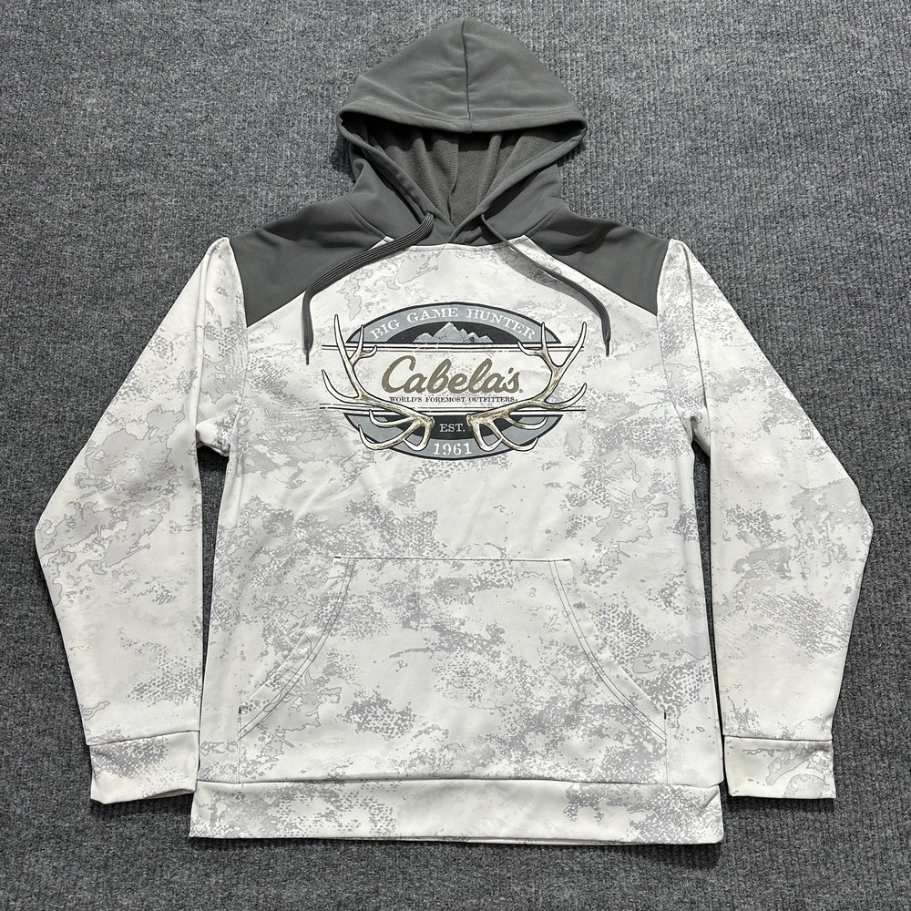 Cabela's Hoodie Mens Medium Camo Pullover Big Game‎ Hunter Antlers 2021
